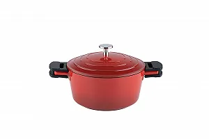 Кастрюля для запекания Kelomat Induction 3420-385 керамическая с крышкой 20 см 2.7 л красный - Фото 1