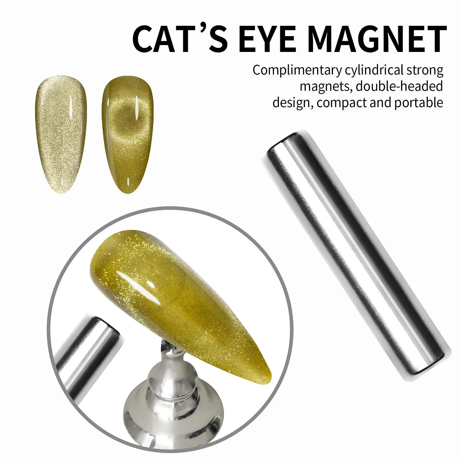 Гель-лак MAYCHAO Cat Eye, хаки зеленый, 15 мл, фото №5