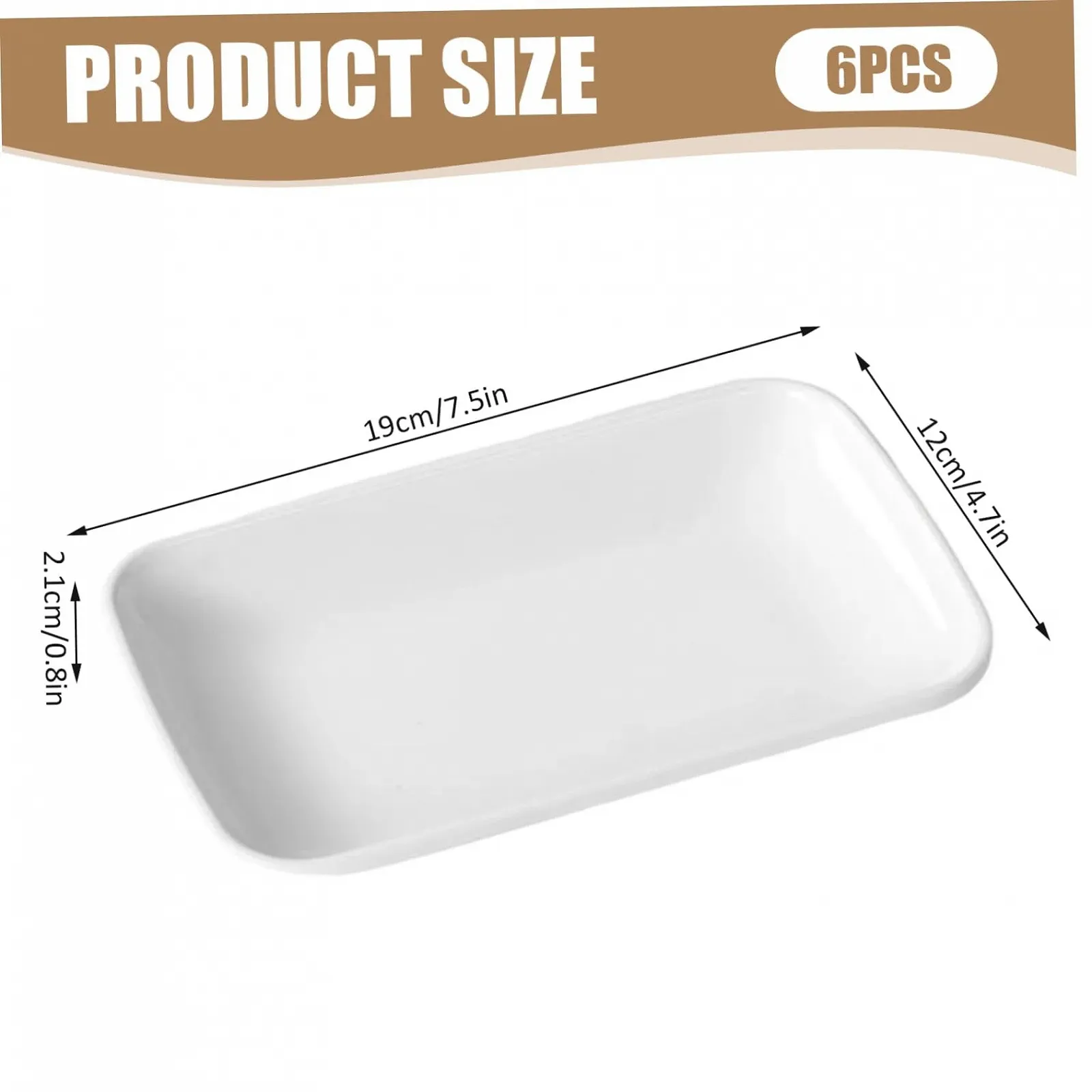 Форми для запікання Набір 6 шт. Прямокутні Меламін 19,1 x 11,9 x 2 см, фото №4