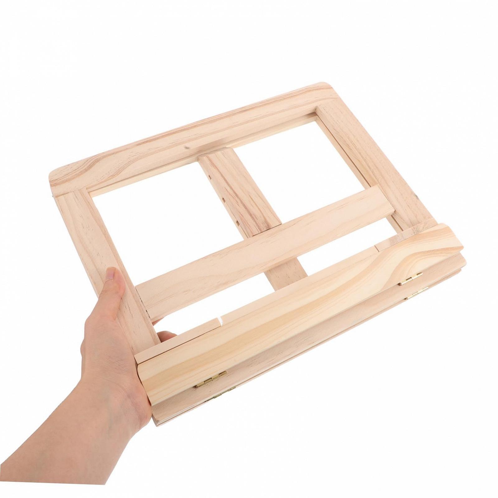 Регулируемая деревянная подставка для чтения складная с функцией охлаждения Эргономичная подставка для книг Планшетов и ноутбуков Компактный складной настольный органайзер, фото №4