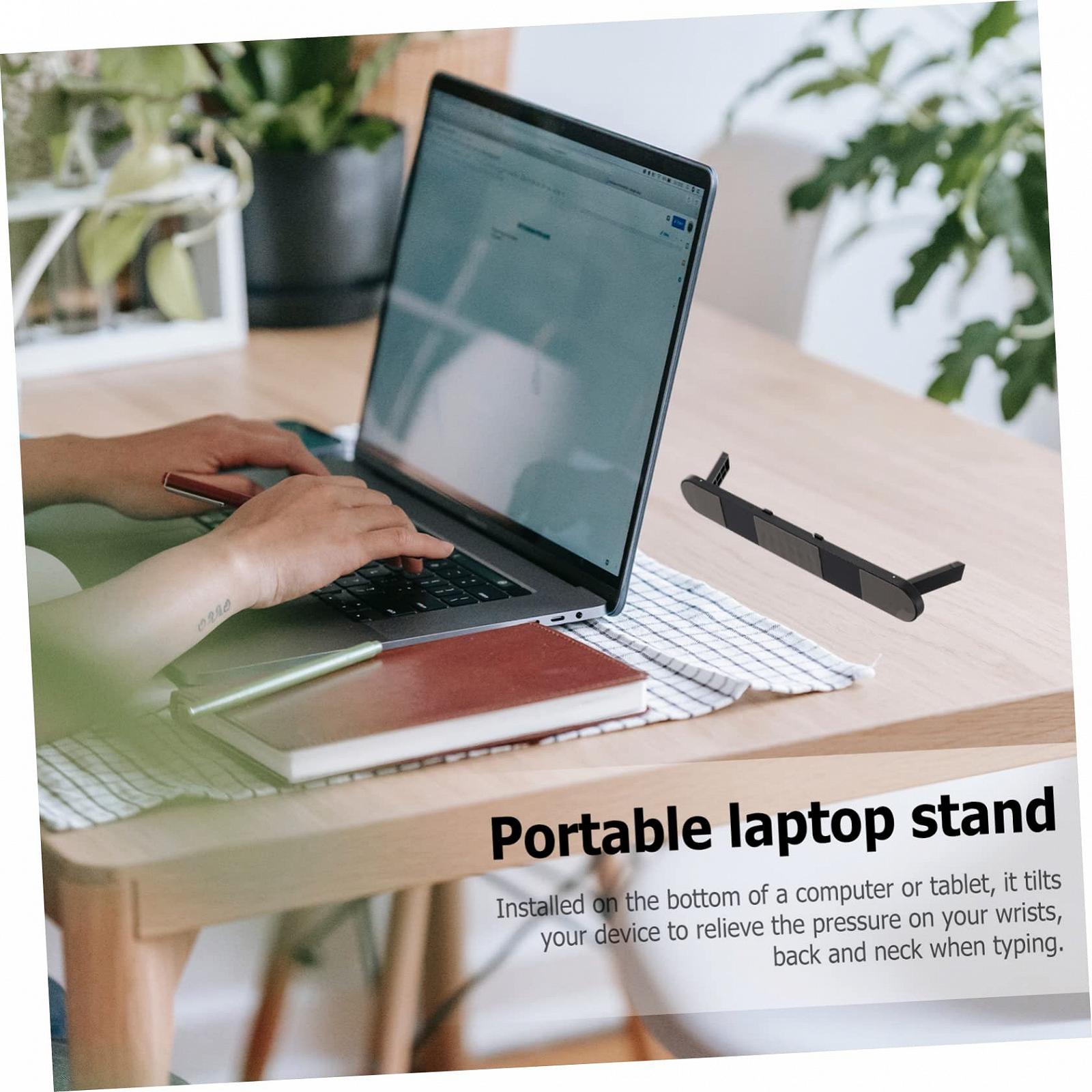 Підставка для ноутбука складана, ергономічна, самоклеюча з нековзними ніжками для столу для покращення постави та відведення тепла, фото №9