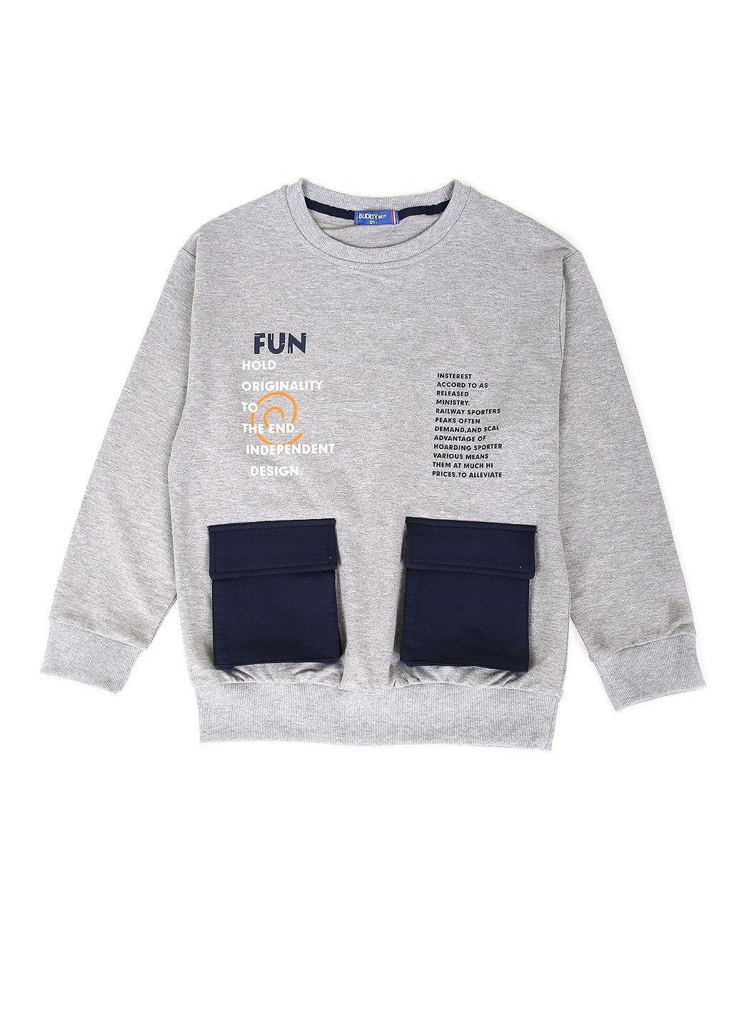Толстовка Buddy 152см Серый (GT-3114-Grey), фото №1
