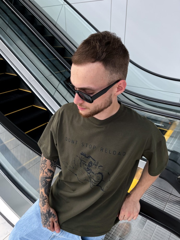 Футболка Reload Don't Stop хакі, фото №6