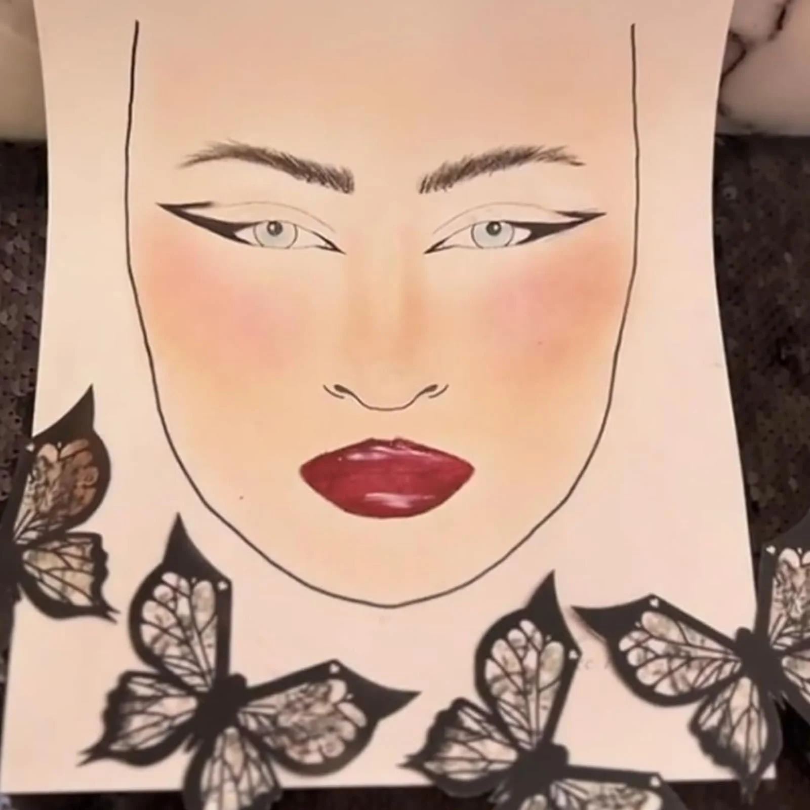 Трафарет для підводки очей Butterfly 2шт, фото №3