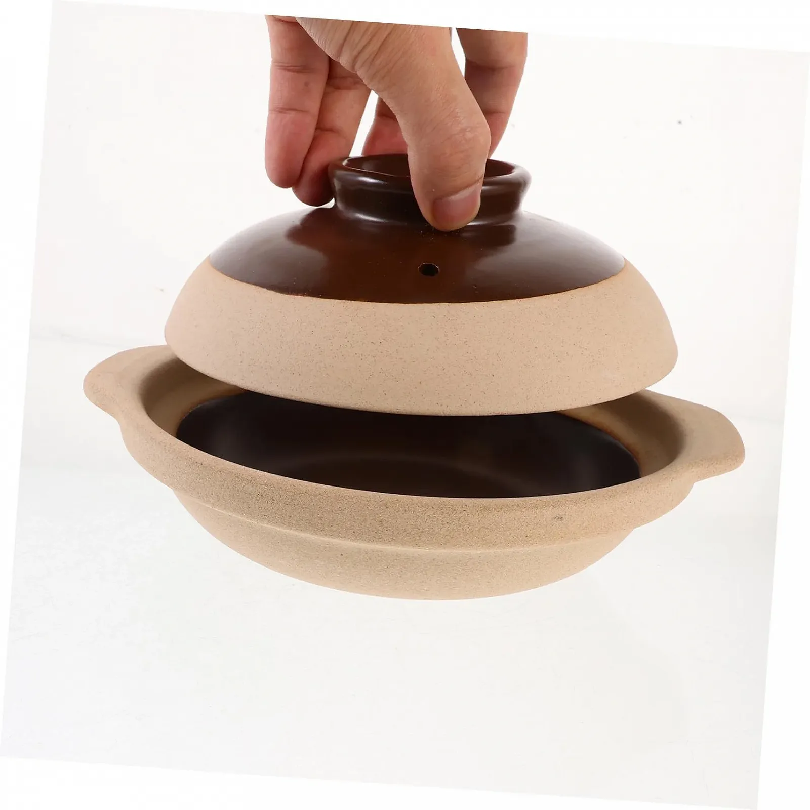 Керамическая кастрюля Ciieeo с крышкой термостойкая антипригарная для газовых плит, фото №3