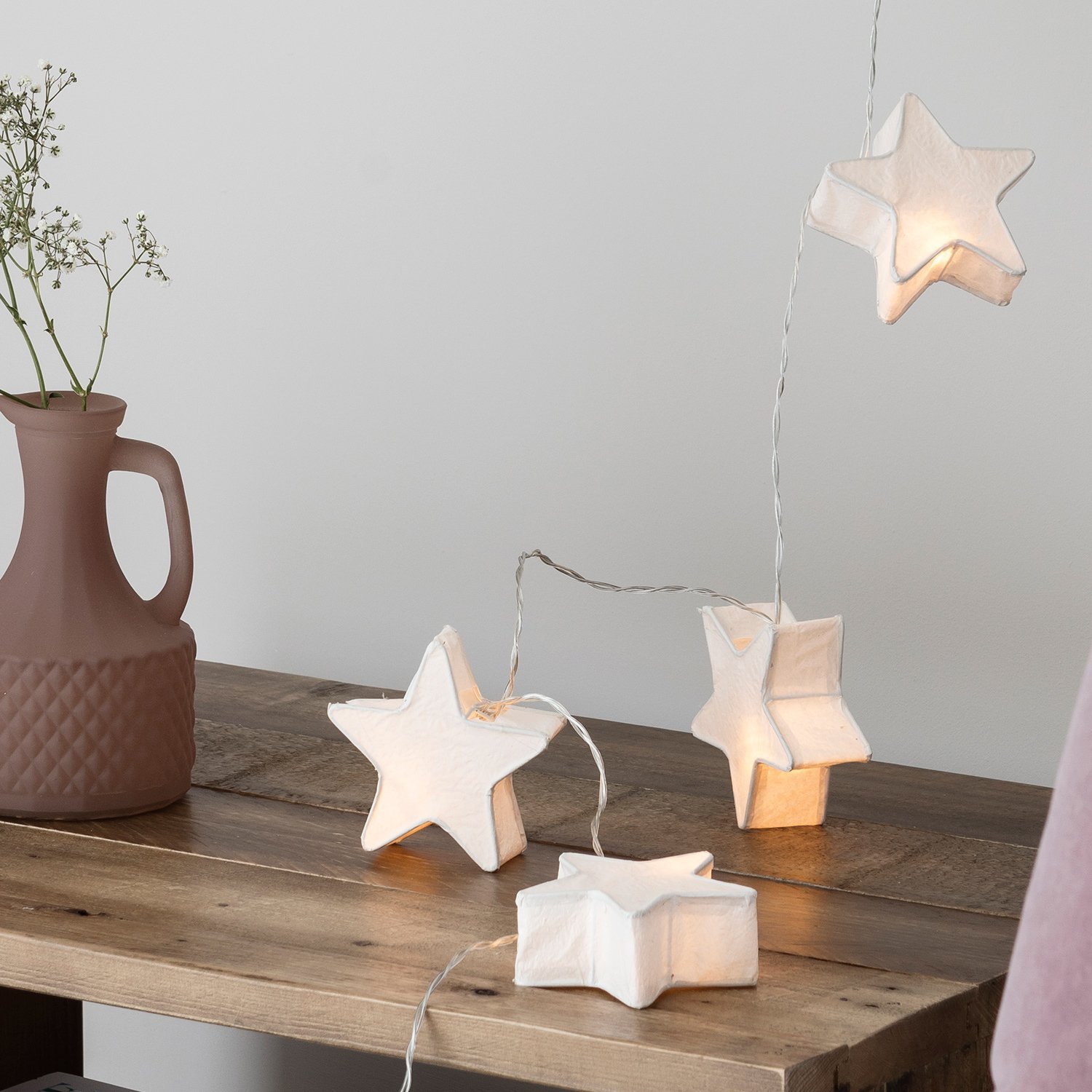 Гірлянда Lights4fun Paper Star Lantern 10 LED на батарейках, фото №3