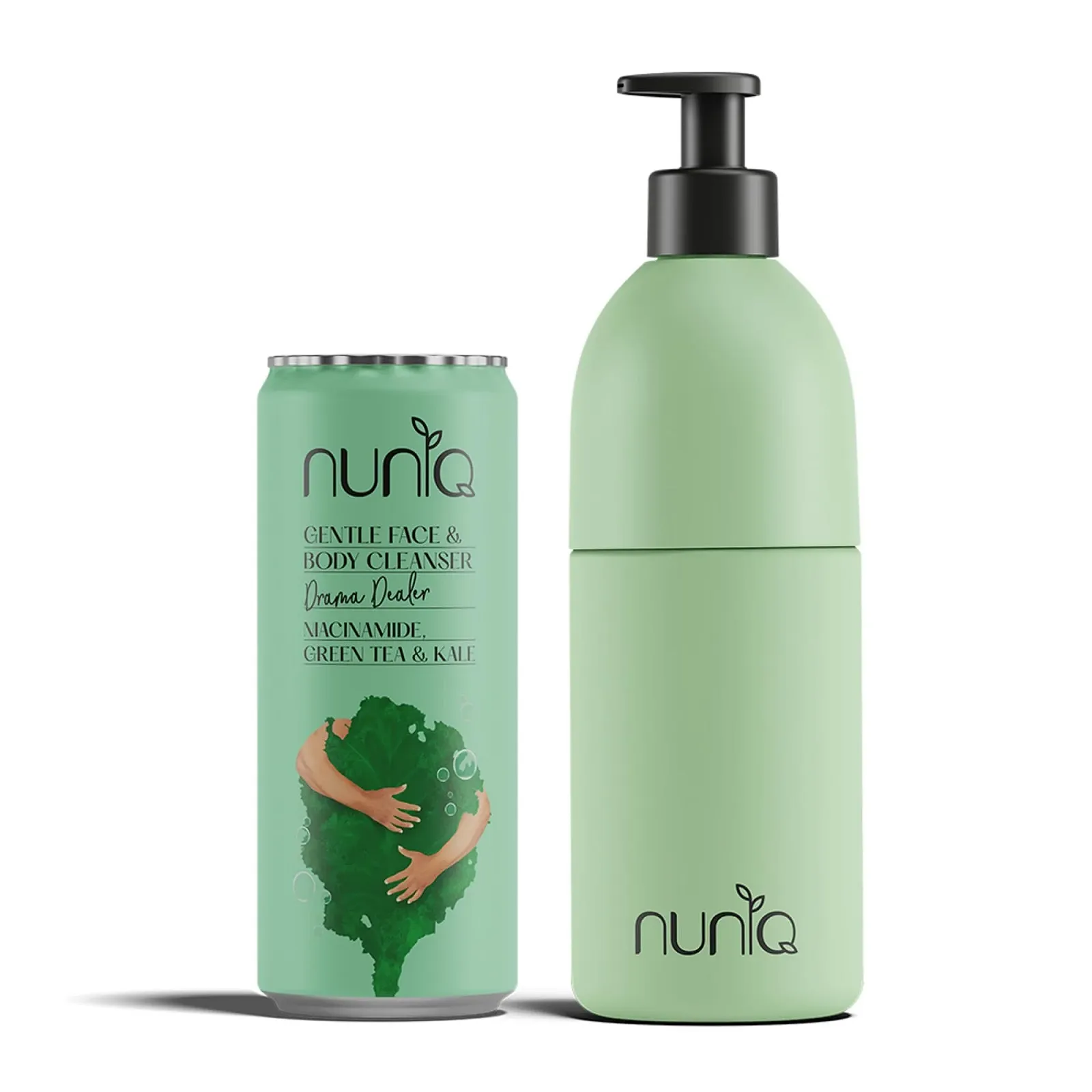 Гель для умывания Лица и Тела Veganes, 330 мл, с дозатором Twist & Pop, зеленый, с ниацинамидом, зеленым чаем и капустой кале, pH-нейтральный, фото №1