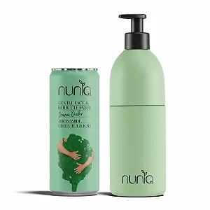 Гель для умывания Лица и Тела Veganes, 330 мл, с дозатором Twist & Pop, зеленый, с ниацинамидом, зеленым чаем и капустой кале, pH-нейтральный - Фото 1