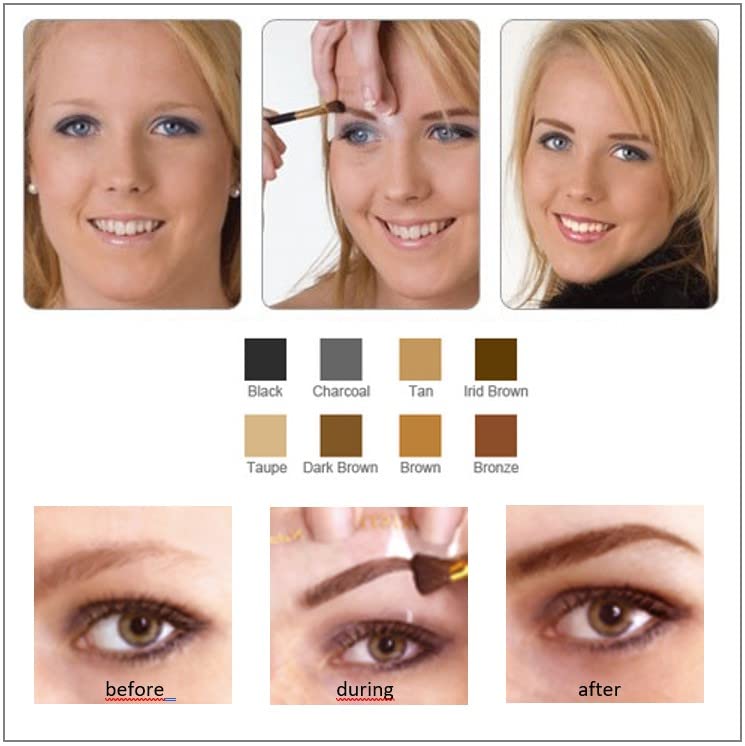 Макияж Christian Faye Водостойкий Полуперманентный Устойчивый к размазыванию до 24 часов 3 трафарета Уголь, фото №4