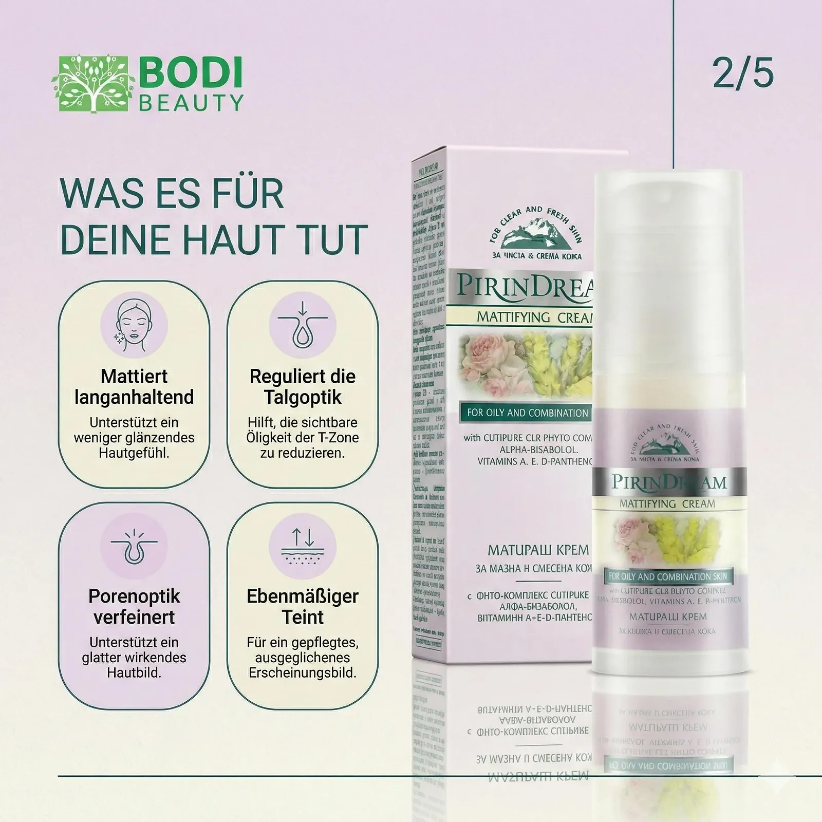 Матуючий денний крем Sebum Regulating з екстрактом сидериту та троянди 50 мл, фото №3