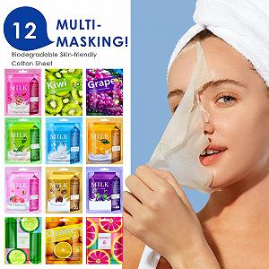 Набор тканевых масок для лица Daily Care Увлажняющие маски для разных потребностей кожи, 12 шт synthetic.ua - Фото 1