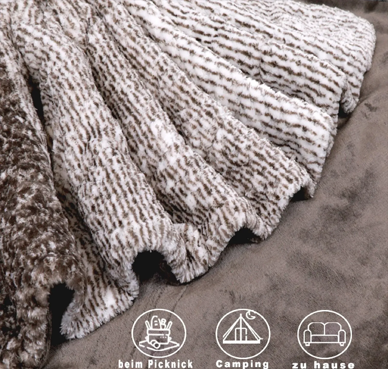 Плед для дивану Betz Milan Luxury, бежевий, 150 см x 200 см, фото №3