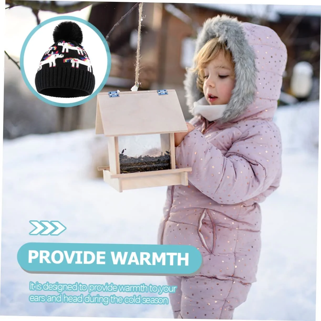 Вязаная шапка PACKOVE с жаккардовым узором единорога, фото №3 Вязаная шапка PACKOVE с жаккардовым узором единорога, фото №3