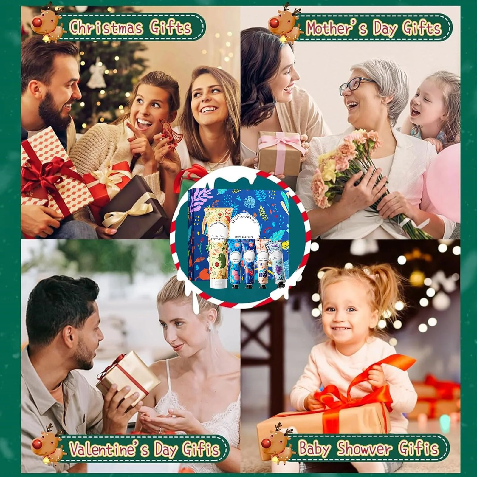 Рождественский подарочный набор, Крем для рук для сухой кожи, Увлажняющий крем для рук для женщин и мужчин, Рождественский подарочный набор кремов для рук, Увлажняющий крем для рук, 5 штук, фото №7