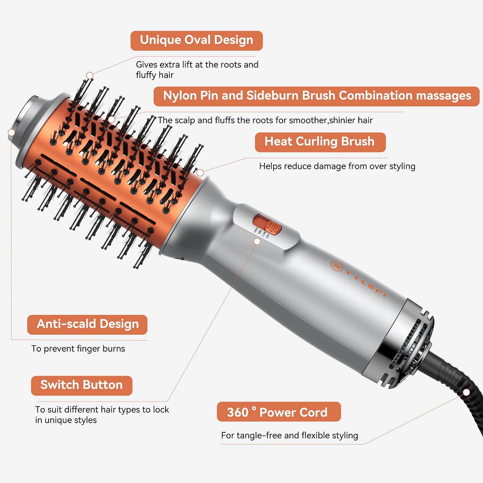 Термічна фен-щітка 2 в 1 Double Tension Ion Round Blow Dryer Brush, фото №4 Термічна фен-щітка 2 в 1 Double Tension Ion Round Blow Dryer Brush, фото №4