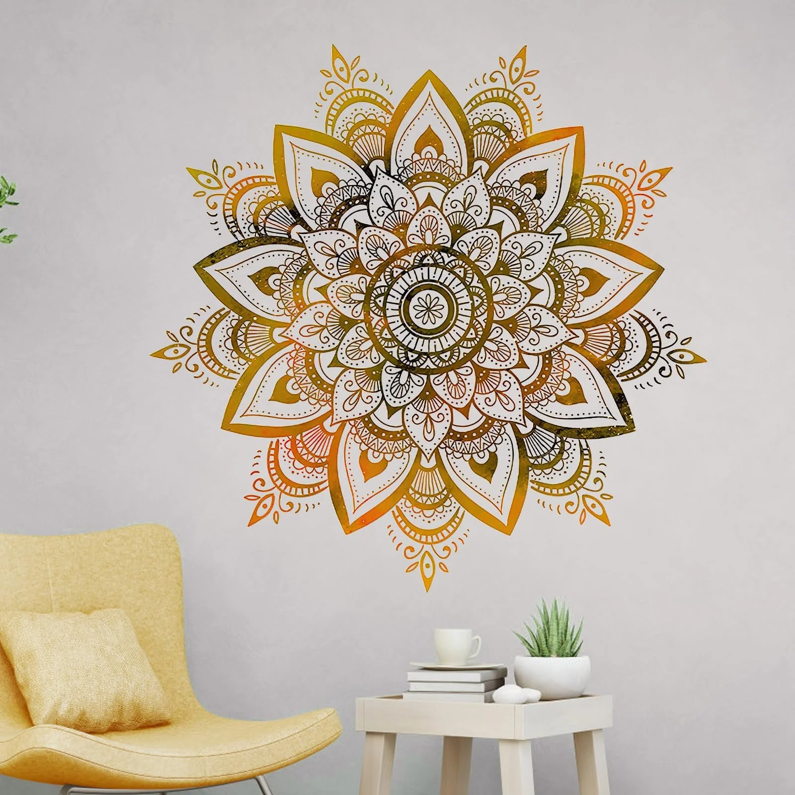 Наклейка на стіну Mandala Boho Style Plants Flowers, фото №5