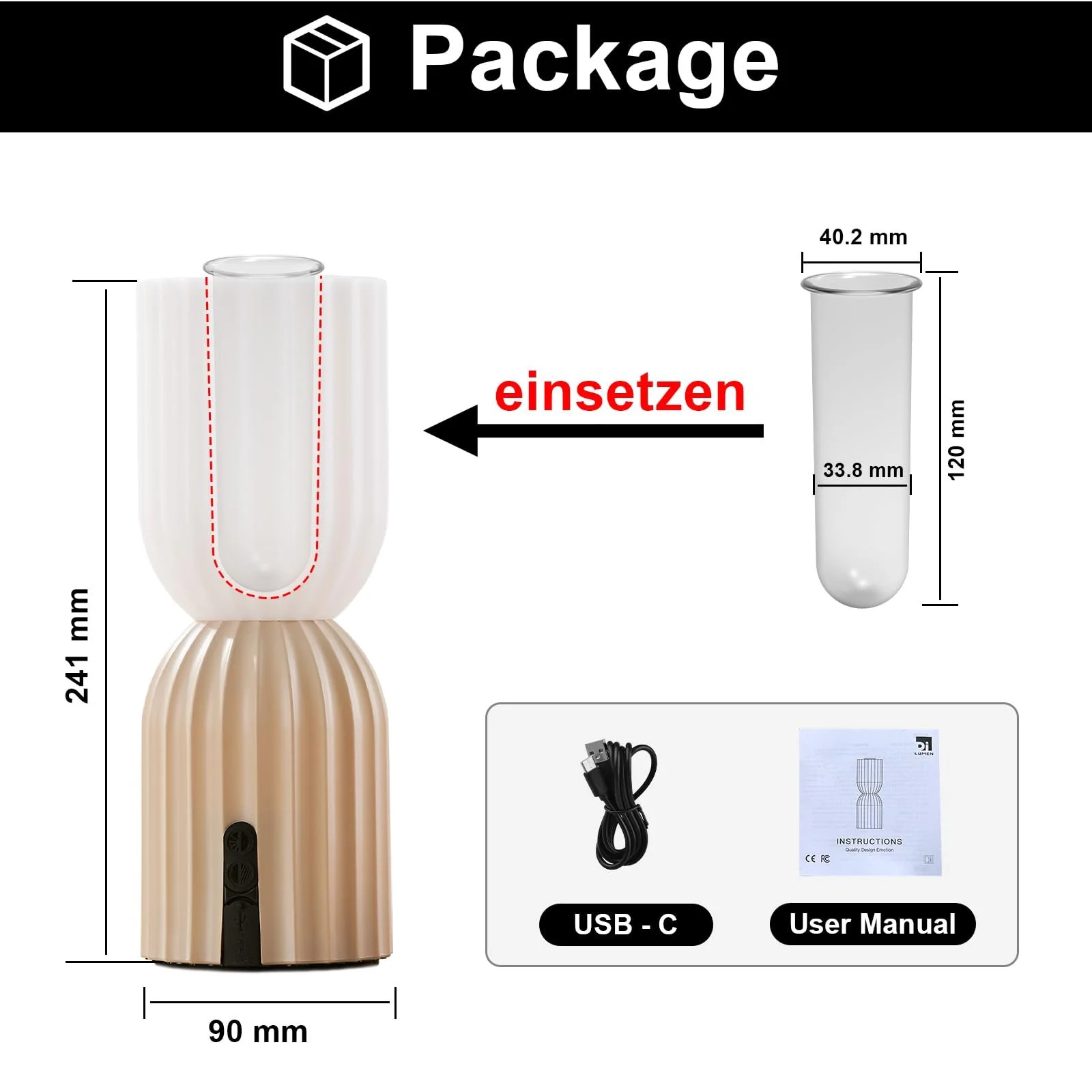 Настільна лампа LED Bedside Lamp Wireless Rechargeable 2700 K RGB USB-C IP54 Beige, фото №7