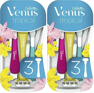 Одноразовые бритвы Gillette Venus Tropical 6 шт (2x3 шт) - Фото 1