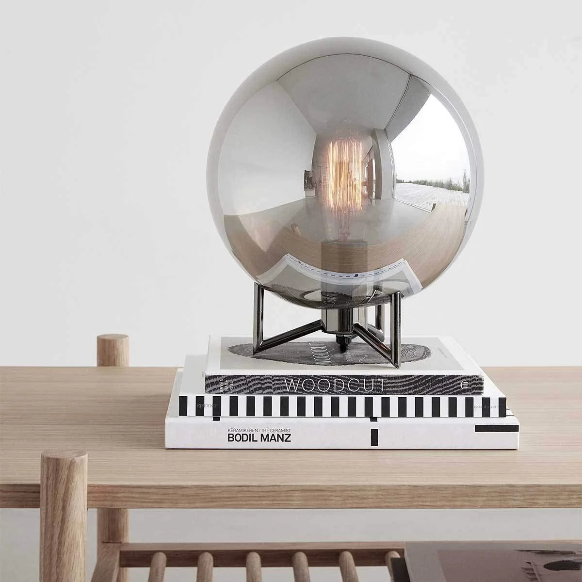 Настільна лампа Hübsch металева 26 x 30 см E27/40 W сіра, фото №2