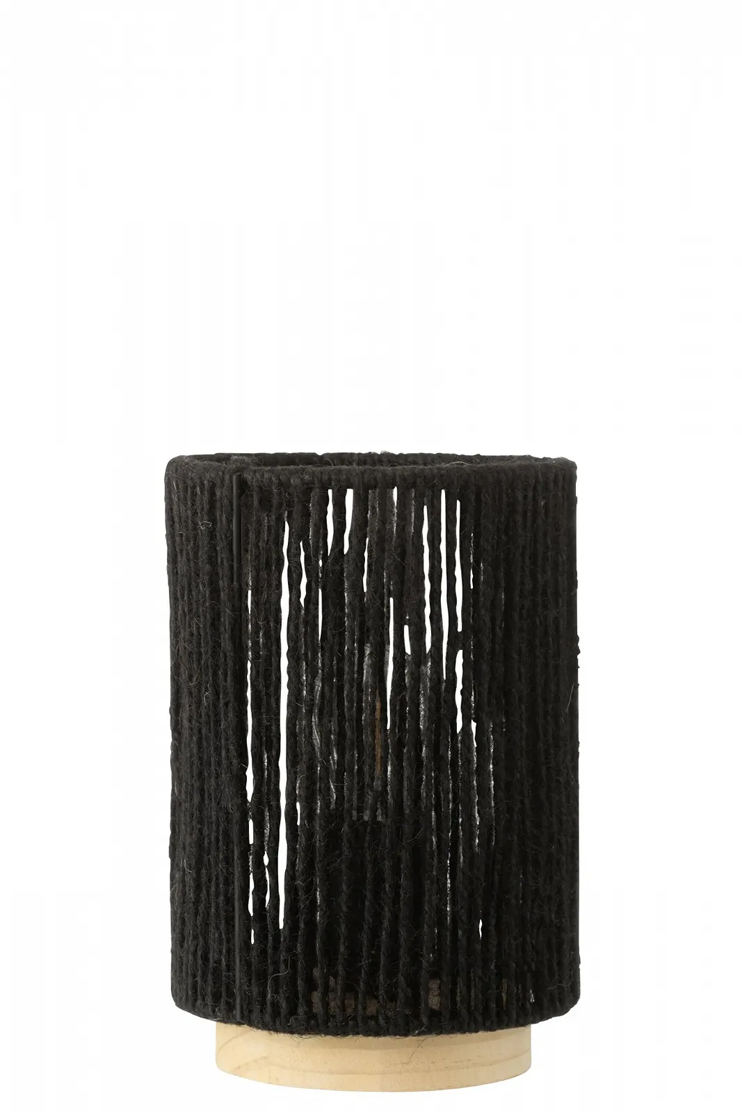 Настільна лампа LED циліндрична метал/бавовна велика Чорна, фото №1