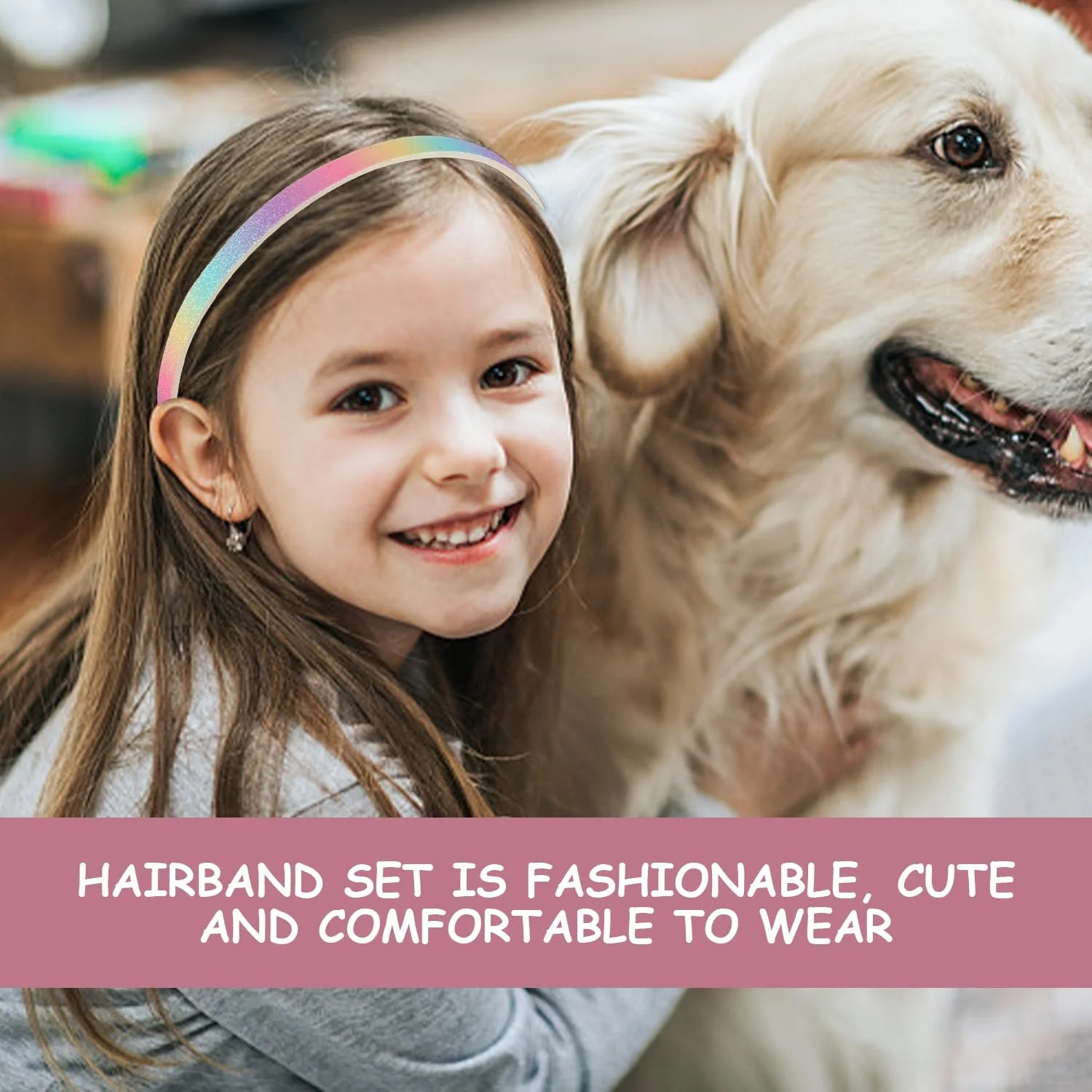 Обруч для волосся Glitzer, 6 шт., різнокольоровий, фото №4