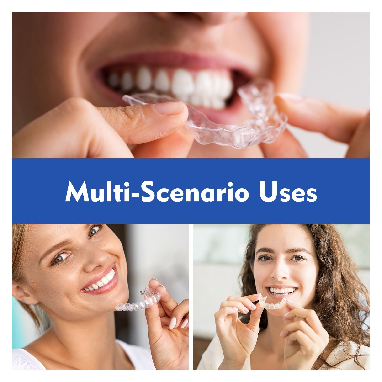 Капа от бруксизма, набор 4 шт, многоразовая, для уменьшения скрежета зубами, эффективно останавливает храп и кусание ночью., фото №5