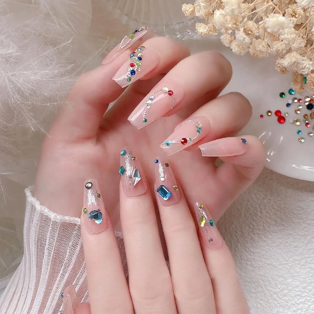 Стрази для нігтів Різні форми та розміри 460 шт різнокольорові, фото №4