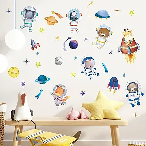 Наклейка на стіну HPNIUB Animals Astronaut 134 x 40 см Light Colour - Фото 1