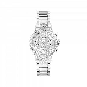 Женские часы Guess Sport Multifunction Glitz с кристаллами 36 мм - Розовый циферблат, корпус и браслет из нержавеющей стали розового золота - Фото 1