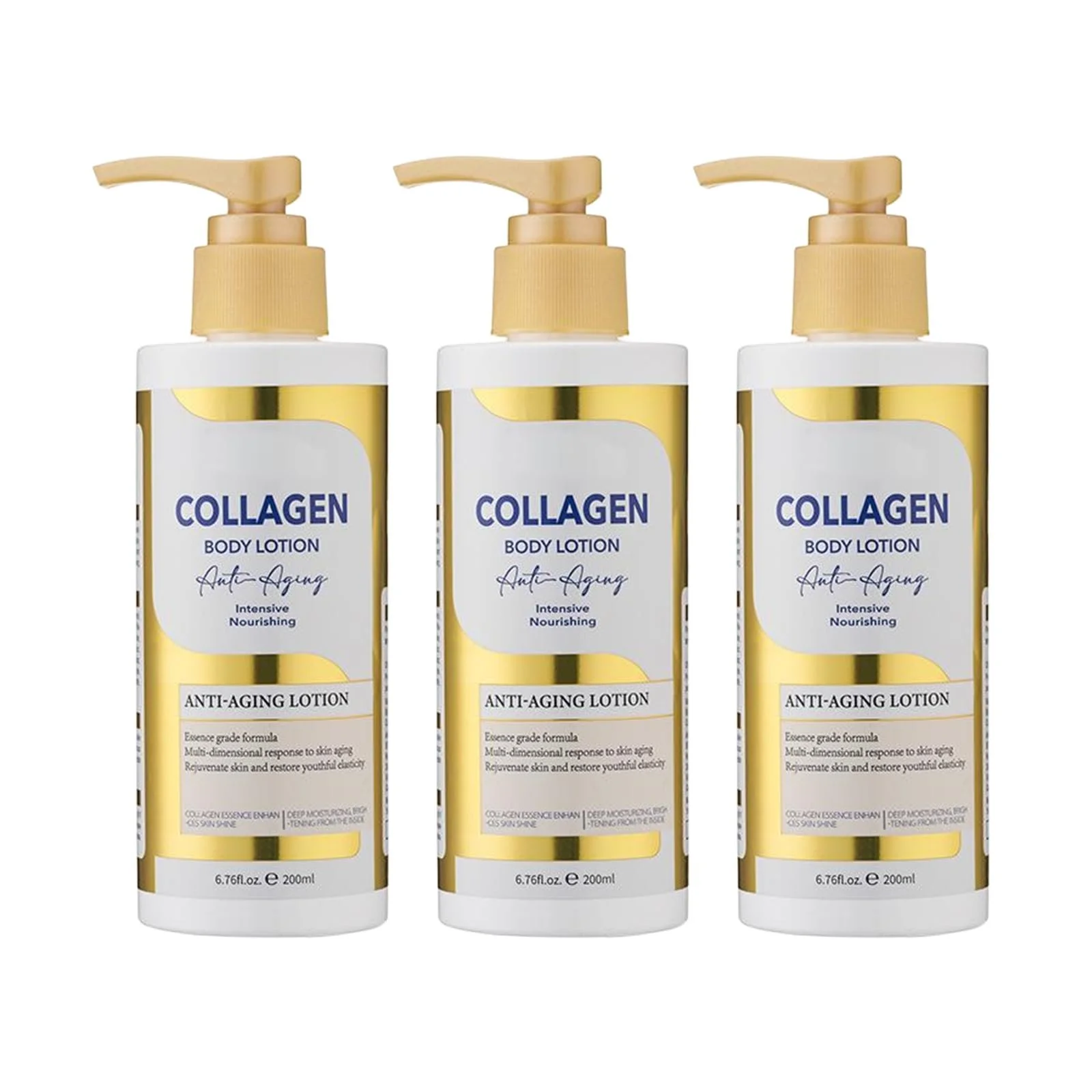 Зволожуючий крем для тіла 200 мл, Крем з натуральним колагеном для живлення шкіри, 3 штуки, фото №1