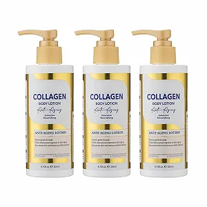 Увлажняющий крем для тела 200 мл, Крем с натуральным коллагеном для питания кожи, Лосьон для женщин, Мгновенно впитывающийся лосьон для тела, Увлажняющий и осветляющий для всех типов кожи, 3 штуки - Фото 1