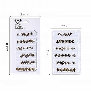 Стрази для нігтів 3D Металеві заклепки в стилі ретро панк 11.5x8.5мм Срібні synthetic.ua - Фото 1