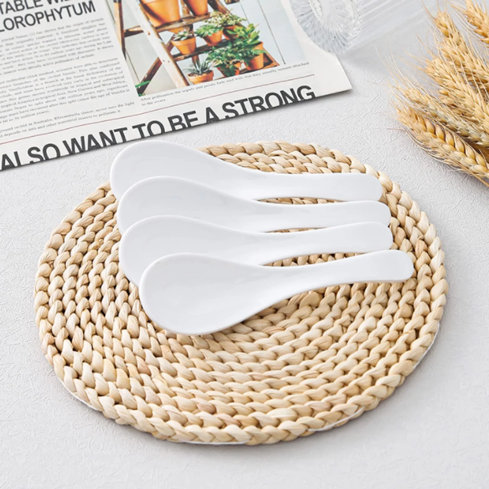 Ложка Супова Melamine Набір 10 штук Білий, фото №3