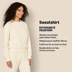 Женский свитшот бокси Amazon Essentials x Sofia Grainge с заниженной линией плеч и круглым вырезом горловины synthetic.ua - Фото 1