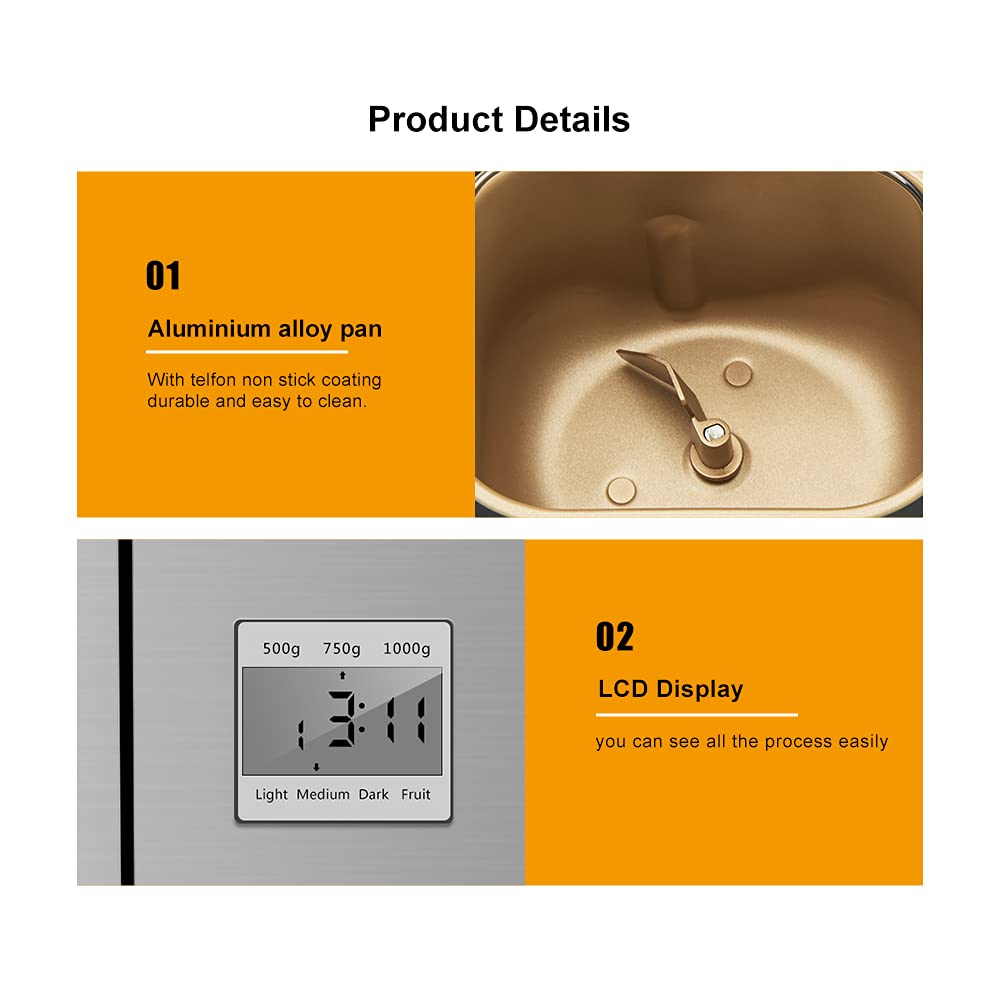 Хлібопічка Nut Dispenser Stainless Steel Automatic Nut Dispenser 19 програм 650 Вт, фото №3