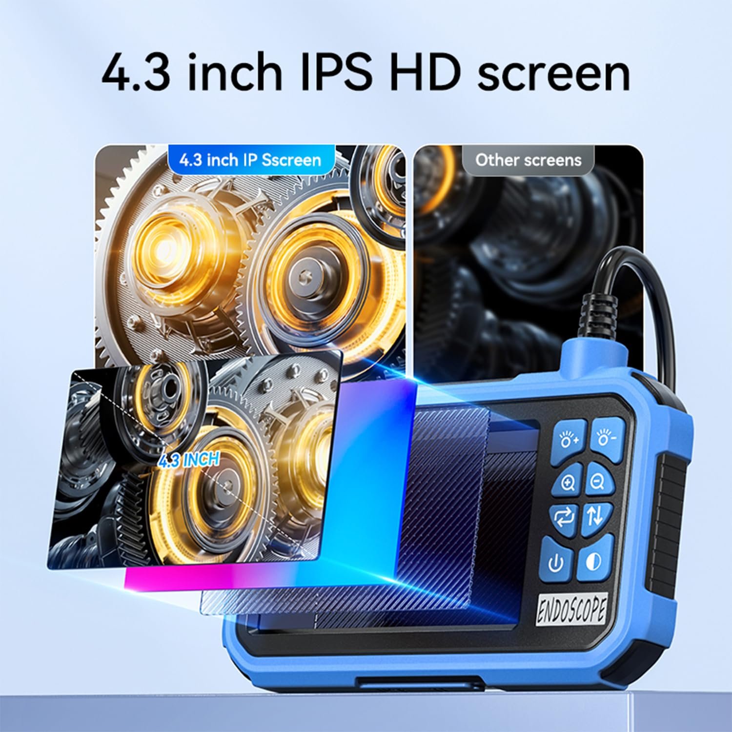 Эндоскоп Pinci 4.3 Inch с 8 LED подсветкой, 1080P HD, IP67 водонепроницаемый, кабель 5 м, угол обзора 178°, фото №4