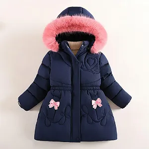 Зимова куртка для дівчаток, пуховик зимовий довгий з капюшоном synthetic.ua - Фото 1