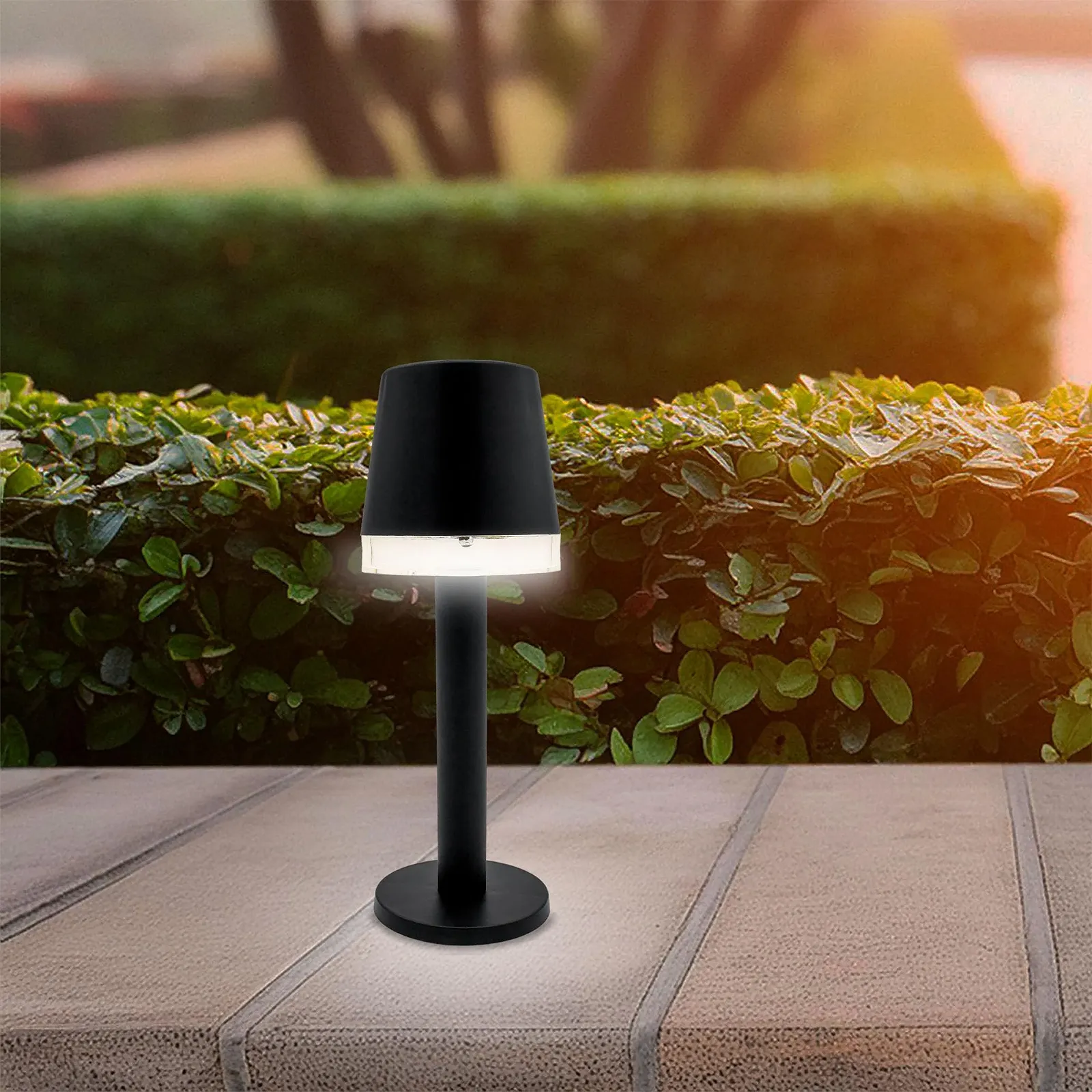 Садова світлодіодна настільна лампа Spetebo на сонячних батареях набір з 2 шт чорна, фото №6