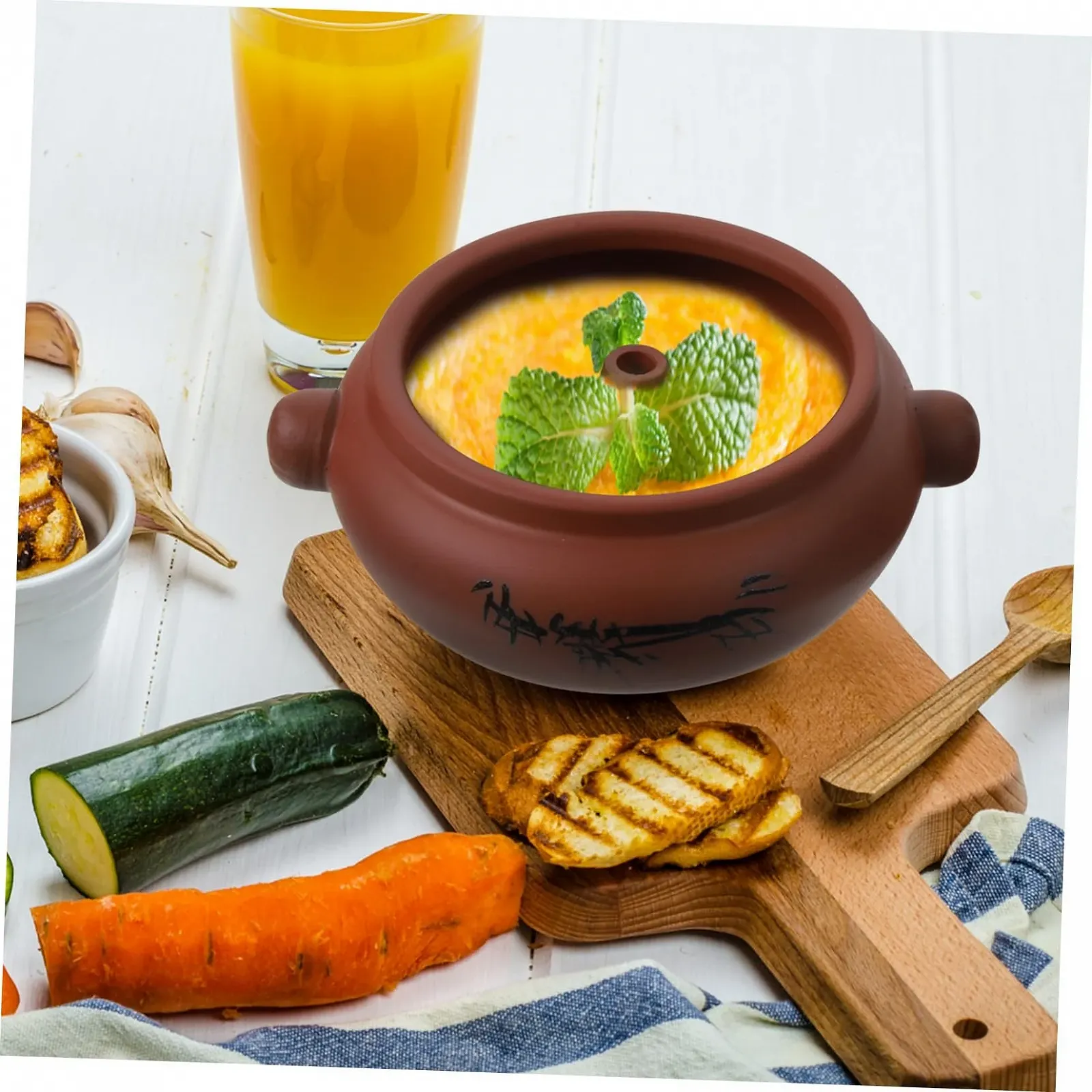 Кастрюля-керамический горшок NOLITOY термостойкая для тушения и медленного приготовления, фото №4