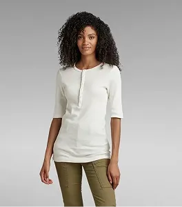 Купити Жіночий топ G-Star RAW Henley Half Sleeve Slim Top - S - Фото 1 Жіночий топ G-Star RAW Henley Half Sleeve Slim Top - S - Фото 1