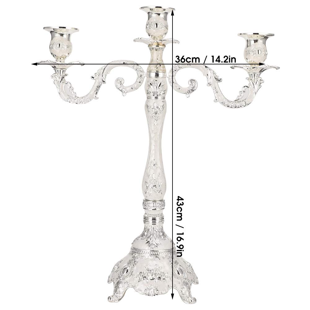 Подсвечник belupai 3-Arm Metal Candle Holder Серебряный, фото №7