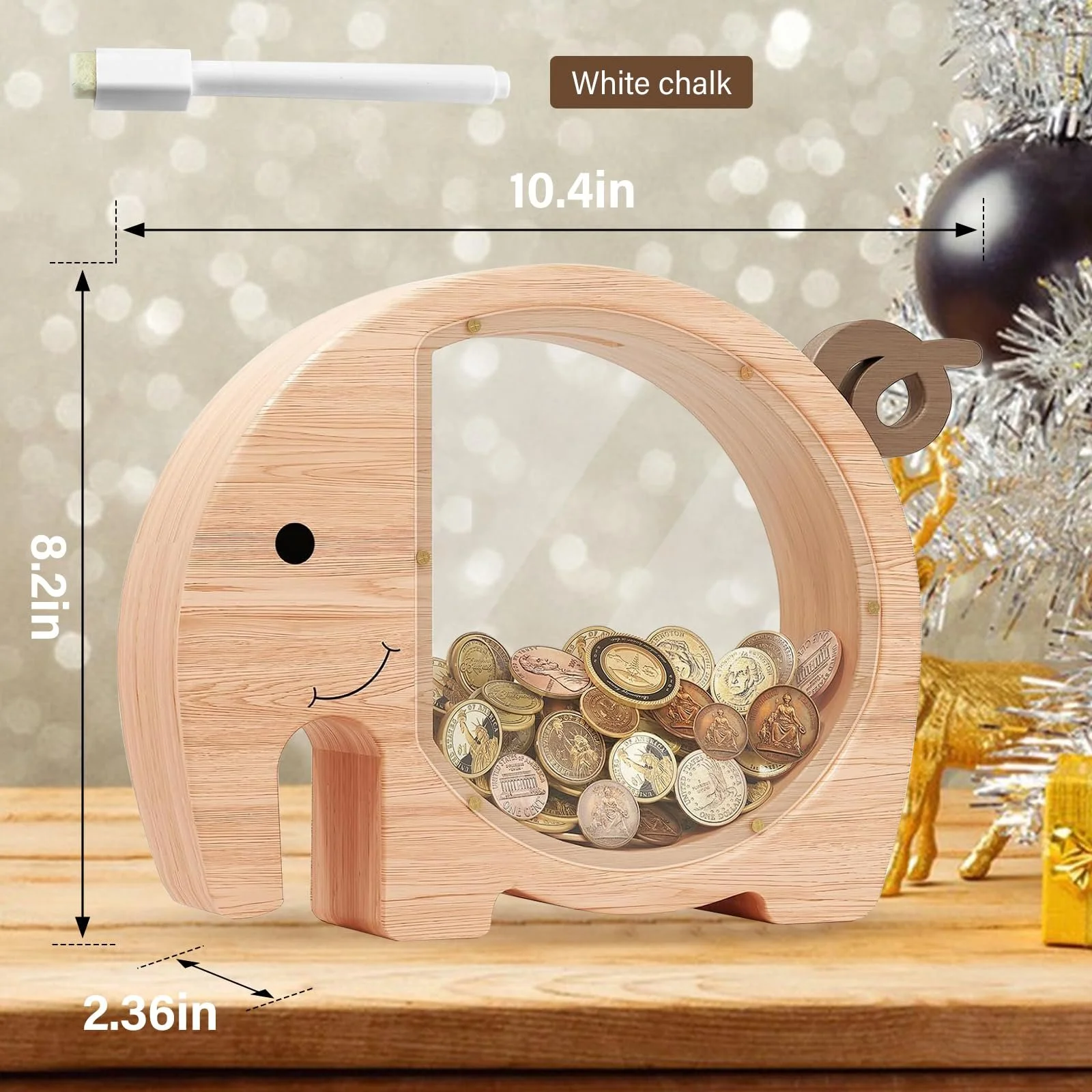 Скарбничка Elephant дерев'яна з ручкою (Elephant), фото №2