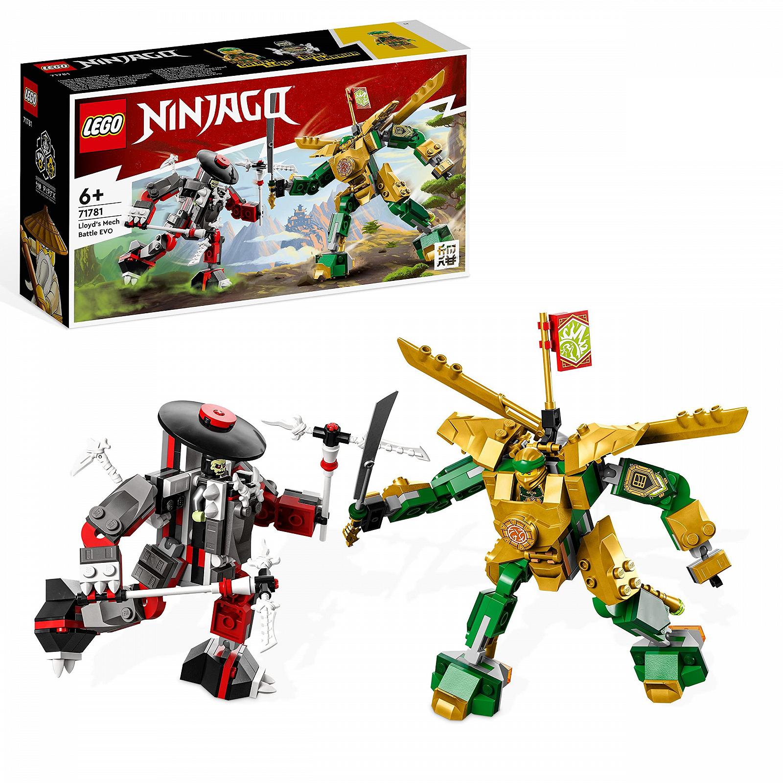 Конструктор Lego Ninjago 71781 Мех Ллойда Duel EVO, 2 екшн фігурки з покращуваною фігуркою, колекційна іграшка із Золотим Ллойдом і Скелетоном-Воїном, фото №1 Конструктор Lego Ninjago 71781 Мех Ллойда Duel EVO, 2 екшн фігурки з покращуваною фігуркою, колекційна іграшка із Золотим Ллойдом і Скелетоном-Воїном, фото №1