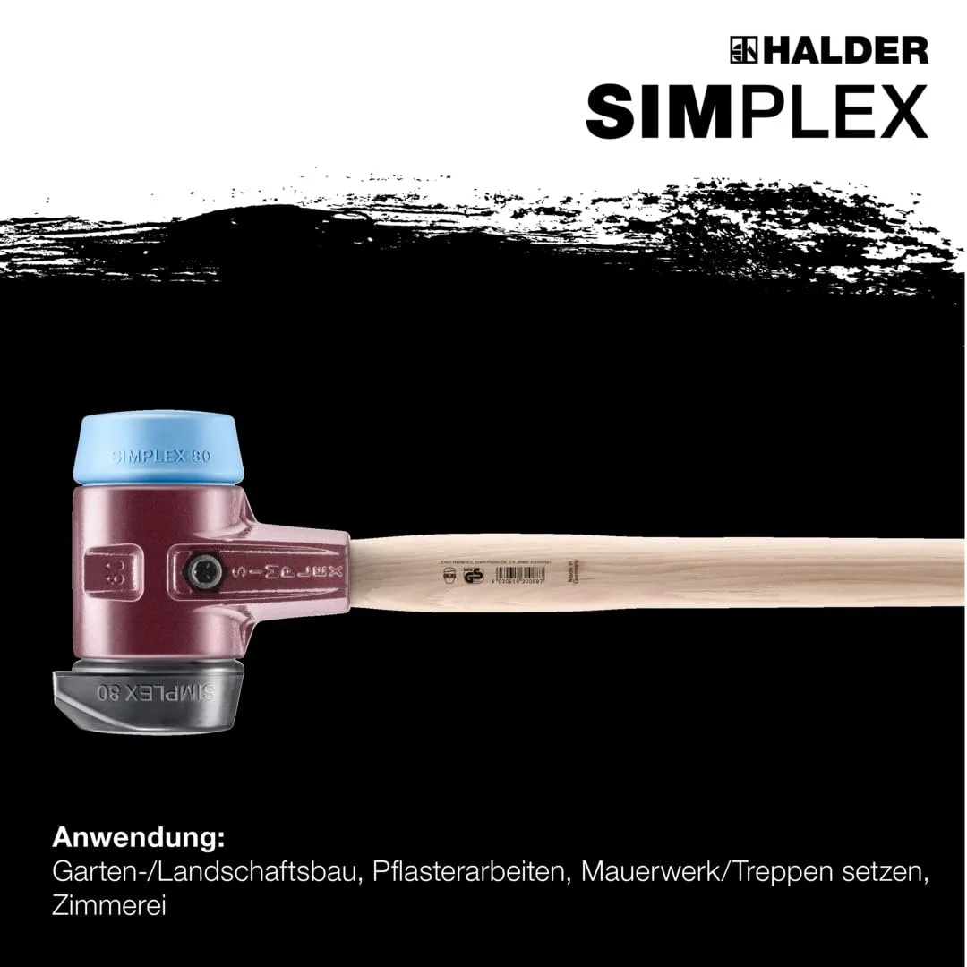 Кувалда Simplex 3012.281 гумовий склад із ніжкою TPE м'який корпус із чавуну ручка з гікорі 80 мм, фото №4 Кувалда Simplex 3012.281 гумовий склад із ніжкою TPE м'який корпус із чавуну ручка з гікорі 80 мм, фото №4
