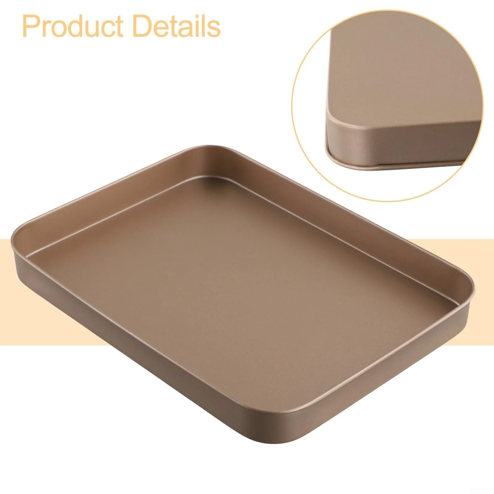 Форма для выпечки прямоугольная из углеродистой стали бесшовная с закругленным краем, фото №5