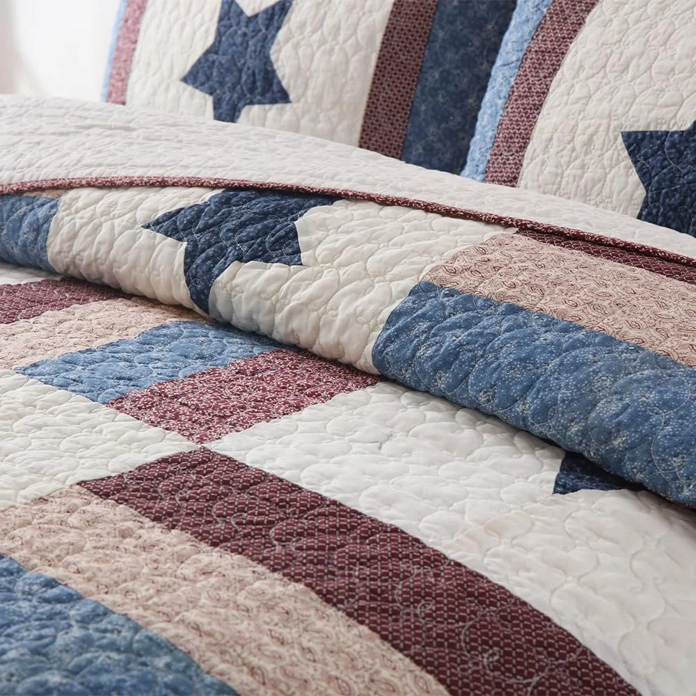 Покривало VISIMISI Бавовняне покривало на ліжко 240 x 260 см, Набір з 3 предметів: Покривало з 2 наволочками, фото №6