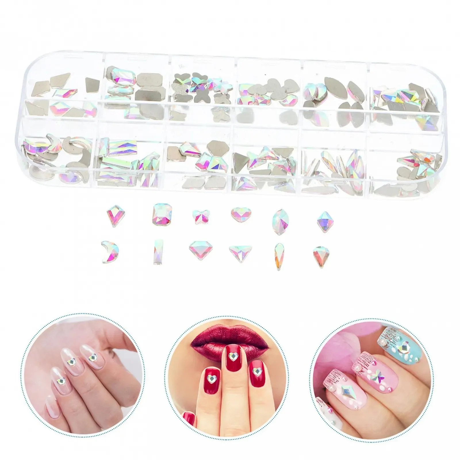 Прикраса для нігтів  MERRYHAPY Плоскі, 1 коробка, Різні форми, фото №5