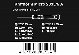 Набор микроотверток Wera Kraftform 2035/6 4 Slotted 2 Phillips цена на synthetic.ua - Фото 1 Набор микроотверток Wera Kraftform 2035/6 4 Slotted 2 Phillips synthetic.ua - Фото 1