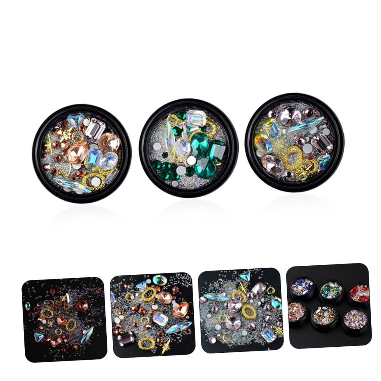 Украшения для ногтей из страз POPETPOP Прозрачный, Розовое Золото, фото №6