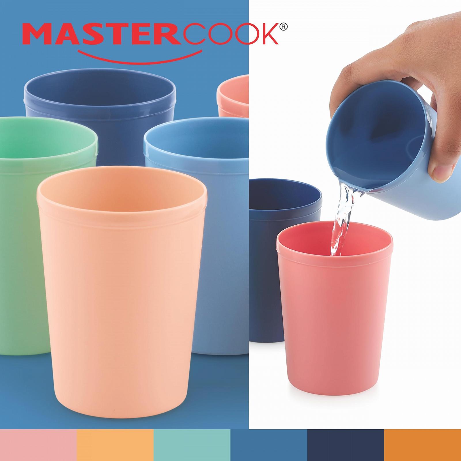Небиткі штабельовані чашки MASTERCOOK, набір 6 штук, різнокольорові 240 мл, фото №4
